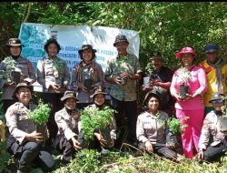 Kapolsek Abad Iptu Jean Sakala, S.H. Bersama Pemerintah Kabupaten Alor Menanam Puluhan Ribu Anakan Kelor mengatasi Stunting