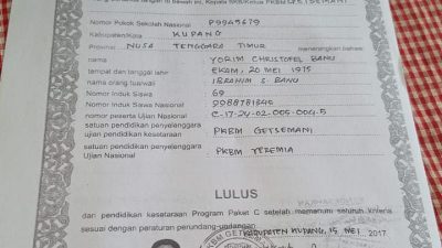 Salah Satu Caleg Dari Partai Gerindra Jadi DPRD Kabupaten Kupang Dengan Gunakan  Ijasah Palsu